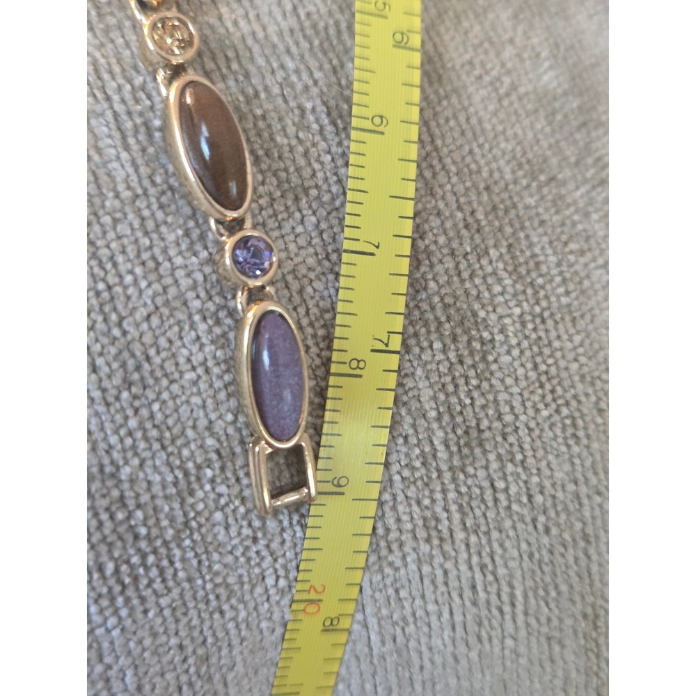 Liz Claiborne Goldtone Vintage Rhinestone Stone Tennis Bracelet - Picture 9 of 9